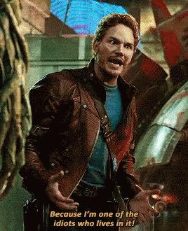 A Man In A Leather Jacket Is Saying Because I 'M One Of The Idiots Who Lives In It GIF
