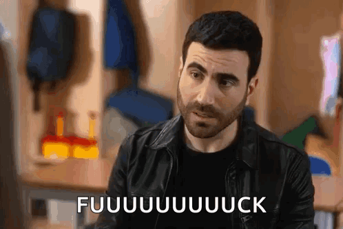 A Man In A Leather Jacket Is Sitting In A Classroom And Says Fuuuuuuuuck . GIF