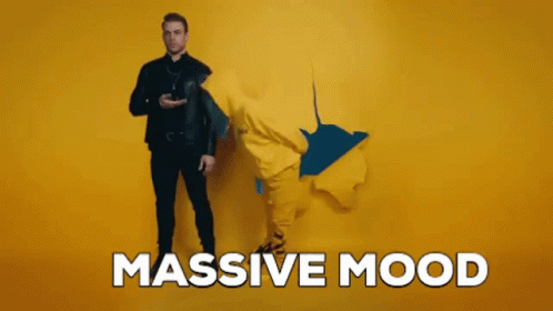 Man In Leather Jacket With Massive Mood Text GIF