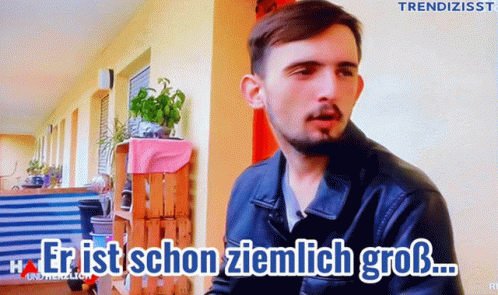 Man In Leather Jacket Says Er Ist Schon Ziemlich Grob GIF
