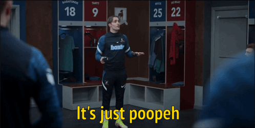 A Man In A Locker Room Says It 'S Just Poopehn GIF