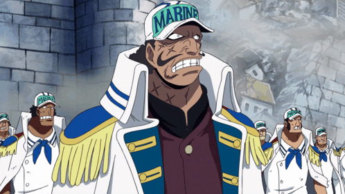 A Man In A Marine Hat Stands In Front Of A Group Of Marines GIF