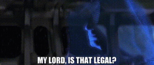 A Man In A Mask Says `` My Lord , Is That Legal ? '' . GIF