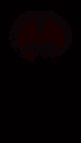 A Man In A Mask With Red Eyes Holds A Sword In Front Of A Red Moon GIF