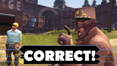 A Man In A Military Hat Stands In Front Of A Correct Sign GIF