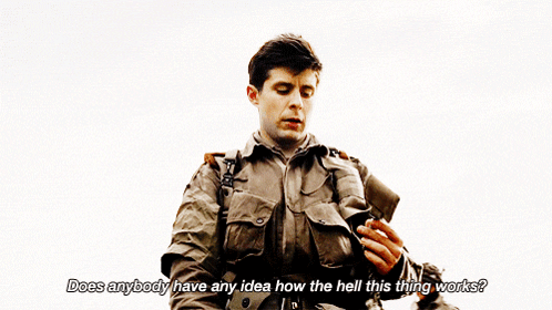 A Man In A Military Uniform Asks " Does Anybody Have Any Idea How The Hell This Thing Works ? " GIF