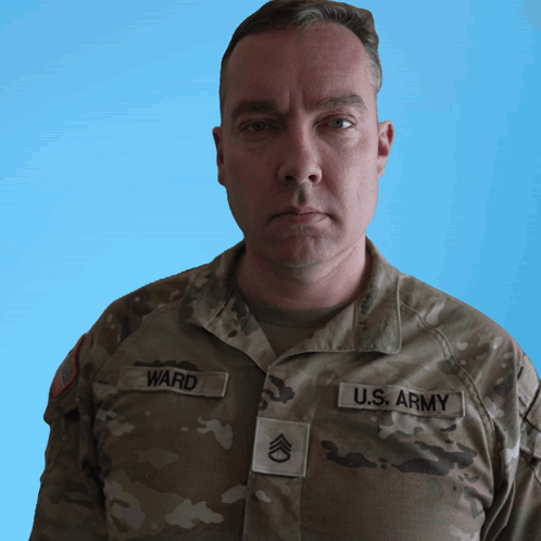 A Man In A Military Uniform Has The Name Ward On His Uniform GIF