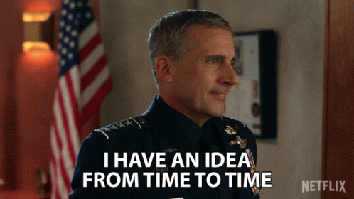 A Man In A Military Uniform Is Saying I Have An Idea From Time To Time GIF