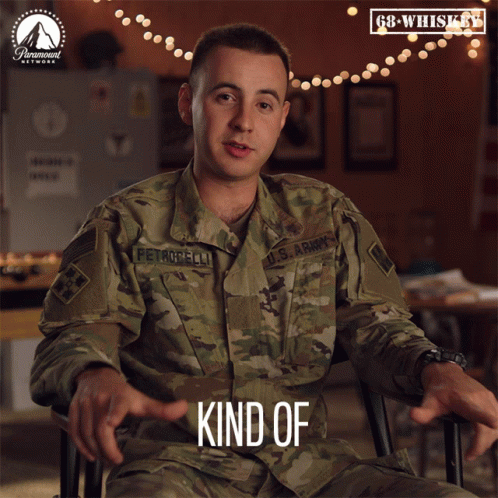 Man In Military Uniform Sitting And Saying Kind Of GIF