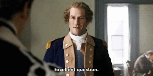 A Man In A Military Uniform Is Talking To Another Man And Says `` Excellent Question . '' GIF