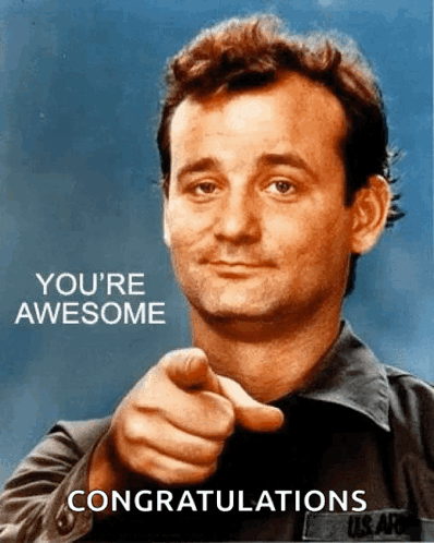 A Man In A Military Uniform Points At The Camera With The Words You 'Re Awesome Congratulations GIF