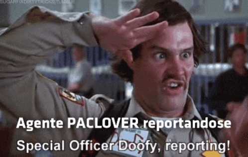 A Man In A Military Uniform Says Agente Paclover Reportandose Special Officer Doofy Reporting ! GIF