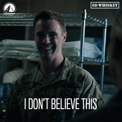 A Man In A Military Uniform Says " I Don T Believe This " GIF
