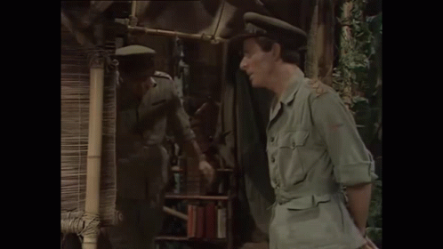 A Man In A Military Uniform Says I Hope You 'Re Not Going To Be Boring In A Foreign Language GIF