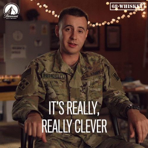 A Man In A Military Uniform Says " It 'S Really , Really Clever " GIF