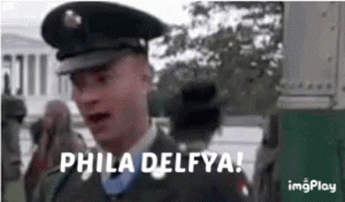 A Man In A Military Uniform Says Phila Delfya GIF