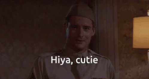 Man In Military Uniform Saying Hiya Cutie GIF
