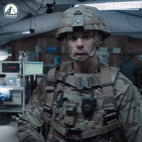 Man In Military Uniform With Paramount Logo GIF