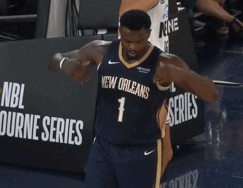 A Man In A New Orleans Jersey Is Dancing GIF
