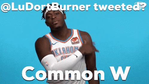 A Man In A Oklahoma City Thunder Jersey Has His Arms Crossed GIF