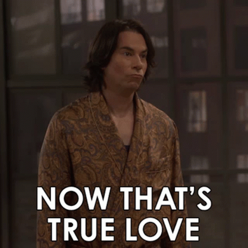 A Man In A Paisley Robe Says Now That 'S True Love GIF