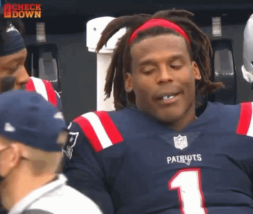 A Man In A Patriots Jersey With The Number One On It GIF