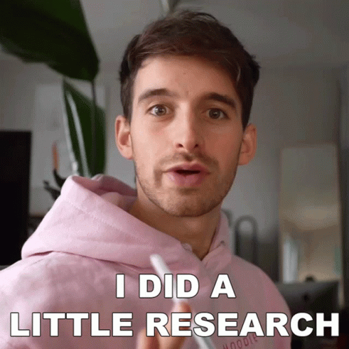 A Man In A Pink Hoodie Is Saying I Did A Little Research GIF