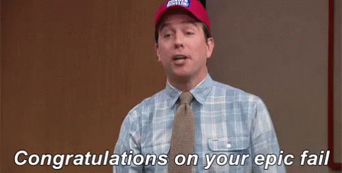 A Man In A Plaid Shirt And Tie Is Saying Congratulations On Your Epic Fail GIF