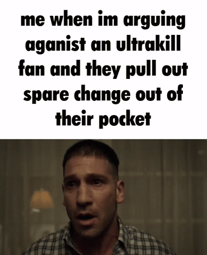 A Man In A Plaid Shirt Is Making A Funny Face While Talking About Arguing With An Ultrakill Fan GIF