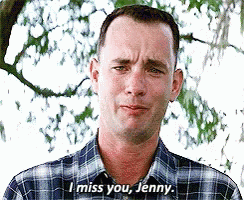 A Man In A Plaid Shirt Is Saying `` I Miss You Jenny '' . GIF