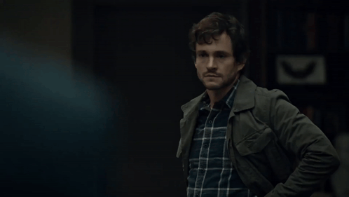 A Man In A Plaid Shirt Says Dead GIF