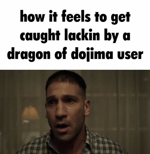A Man In A Plaid Shirt Says How It Feels To Get Caught Lacking By A Dragon Of Dojima User .. GIF