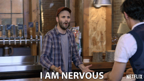 Man In Plaid Shirt Saying I Am Nervous GIF