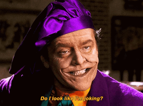 A Man In A Purple Hat Says Do I Look Like I M Joking GIF