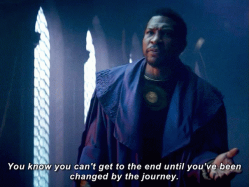 A Man In A Purple Robe Is Saying You Know You Can 'T Get To The End GIF