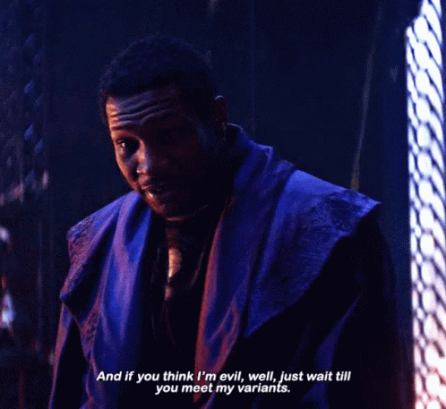 A Man In A Purple Robe Says " And If You Think I 'M Evil Well Just Wait Till You Meet My Variants GIF