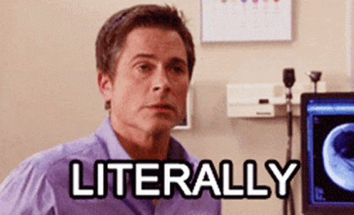 A Man In A Purple Shirt Says Literally In Front Of An X-Ray GIF