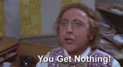 A Man In A Purple Vest Is Saying `` You Get Nothing ! '' GIF