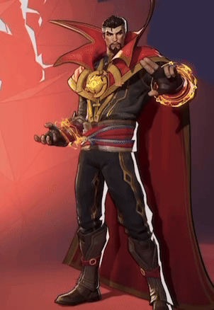 A Man In A Red Cape Is Holding A Ring Of Fire GIF
