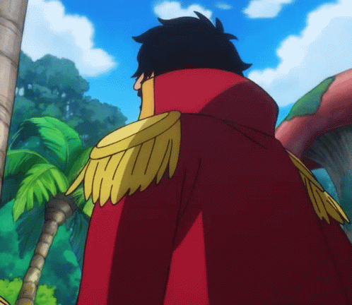 A Man In A Red Cape With Gold Epaulettes GIF