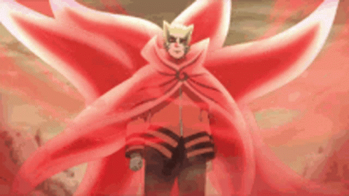 A Man In A Red Cape With Wings Is Standing In A Field . GIF