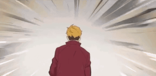 A Man In A Red Jacket Is Being Kicked In The Face By Another Man . GIF