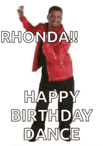 A Man In A Red Jacket Is Dancing And Saying Happy Birthday Dance . GIF