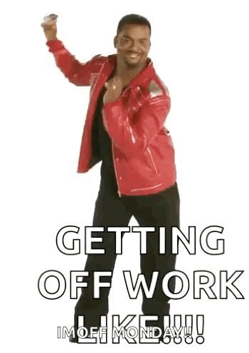 Man In Red Jacket Dancing Getting Off Work GIF