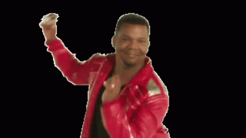 A Man In A Red Jacket Is Holding A Piece Of Paper In His Hand GIF