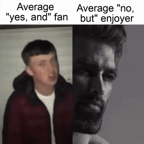 Man In Red Jacket Next To Bearded Man GIF