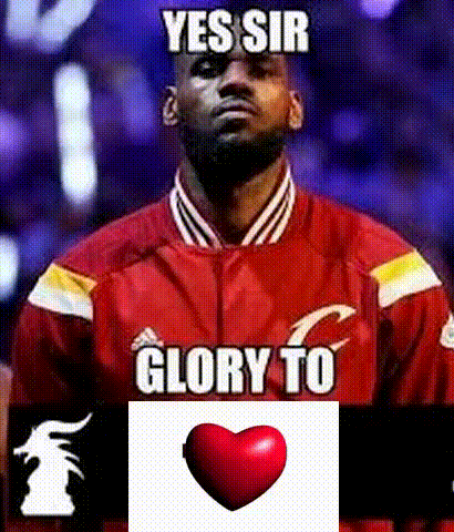 A Man In A Red Jacket Says Yes Sir Glory To A Heart GIF