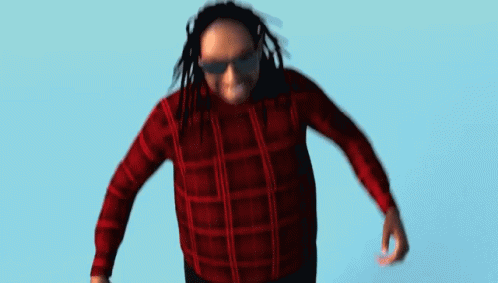 A Man In A Red Plaid Shirt And Sunglasses Is Dancing GIF