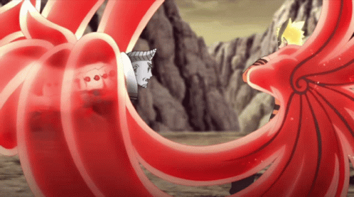 A Man In A Red Robe Is Standing In Front Of A Large Red Swirl GIF