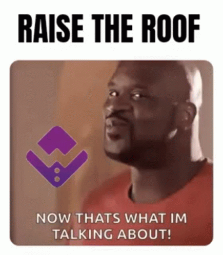 A Man In A Red Shirt Says Raise The Roof Now That 'S What I 'M Talking About GIF
